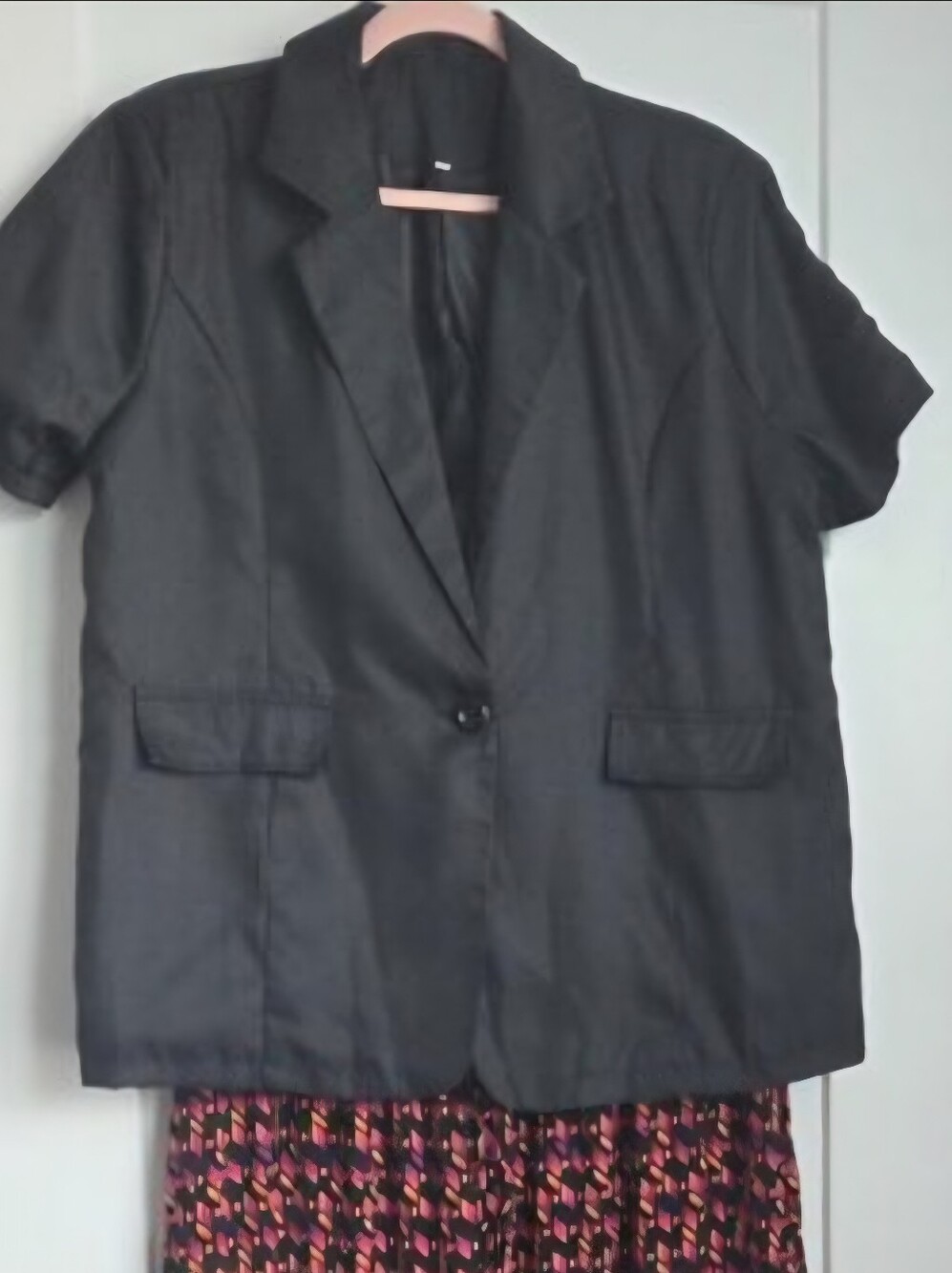 0055.  Short Sleeve Black Blazer